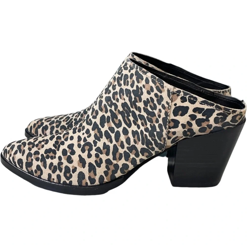 Dolce Vita Regina Leopard Slip On Mules Shoes Tan Multi Size 6 - Picture 4 of 6